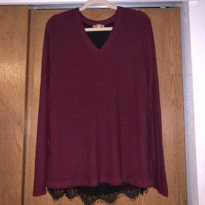 Democracy Long Sleeve V-Neck Sweater